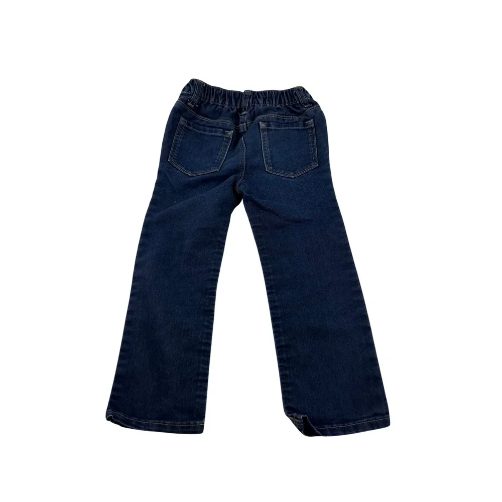 Old Navy Boys Dark Wash Straight Leg Jeans Elastic Waist Size 4T Blue Denim